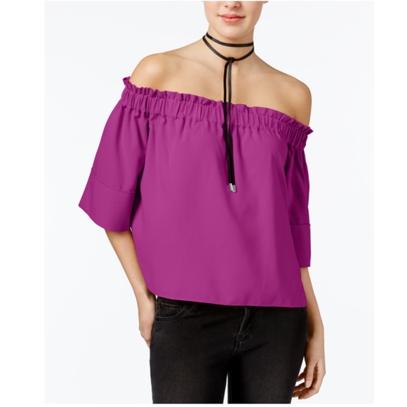 Rachel Roy • lilac off shoulder top • medium - Picture 8 of 8